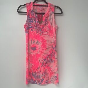 Lilly Pulitzer Essie Never Been Betta Dress Sleeveless Smocked Button Cotton